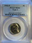 1942-P 5C Silver MS66