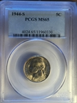 1944-S 5C MS65