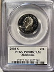 2008-S 25C Oklahoma PR70DCAM