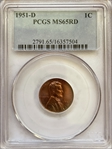 1951-D 1C MS65RD