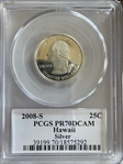 2008-S 25C Hawaii Silver PR70DCAM