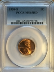 1954-S 1C MS65RD