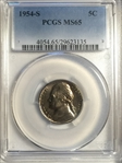 1954-S 5C MS65