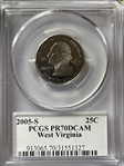 2005-S 25C West Virginia PR70DCAM