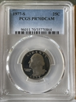 1977-S 25C PR70DCAM