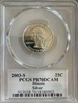 2003-S 25C Illinois Silver PR70DCAM