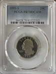 1992-S 25C PR70DCAM