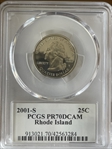 2001-S 25C Rhode Island PR70DCAM