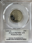1999-S 25C Pennsylvania PR70DCAM