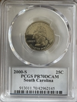 2000-S 25C South Carolina PR70DCAM