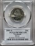 2001-S 25C Vermont Silver PR70DCAM