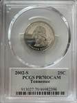2002-S 25C Tennessee PR70DCAM