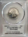 2002-S 25C Mississippi PR70DCAM