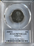 2008-S 25C Arizona PR70DCAM