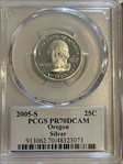 2005-S 25C Oregon Silver PR70DCAM