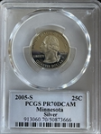 2005-S 25C Minnesota Silver PR70DCAM