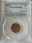 1955-S 1C MS66RD