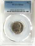 1951-D 5C MS66