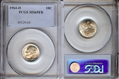 1964-D 10C MS65FB