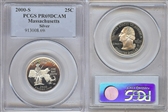 2000-S 25C Massachusetts Silver PR69DCAM