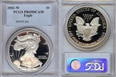 2002-W $1 Silver Eagle PR69DCAM