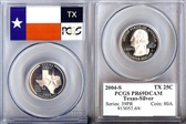 2004-S 25C Texas Silver PR69DCAM