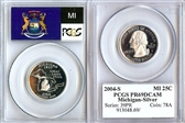 2004-S 25C Michigan Silver PR69DCAM