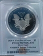 2020-S $1 Silver Eagle First Day of Issue NMBHOF Private Collection PR70DCAM