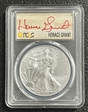 2021-(P) $1 Silver Eagle -T1 Emergency Issue Struck at Philadelphia FDI Horace Grant Red Ink MS70