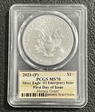 2021-(P) $1 Silver Eagle -T1 Emergency Issue Struck at Philadelphia FDI Horace Grant Red Ink MS70