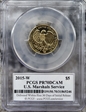 2015-W $5 U.S. Marshals Service USMS Label - First Strike PR70DCAM