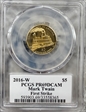 2016-W $5 Mark Twain First Strike Mark Twain Label PR69DCAM