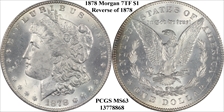 1878 7TF $1 Reverse of 1878 MS63