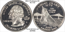 2001-S 25C Rhode Island PR70DCAM