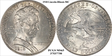 1918 50C Lincoln-Illinois MS65