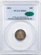 1891 10C MS64
