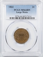 1864 2C Large Motto MS64BN