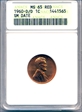 1960 1C D/D SM DATE MS-65 Red