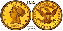 1901 $10 PR65DCAM