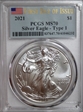 2021 $1 Silver Eagle - Type 1 First Day of Issue MS70