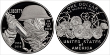 2018-P $1 WWI Centennial First Strike PR69DCAM
