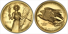 2015-W $100 High Relief  .9999 Fine Gold MS70