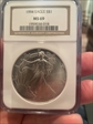 1994 $1 Silver Eagle MS69