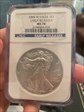 2008-W $1 Burnished Silver Eagle MS70