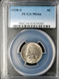 1938-S 5C MS66