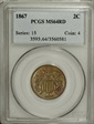 1867 2C MS64RD