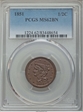 1851 1/2C MS62BN