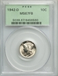 1942-D 10C MS67FB