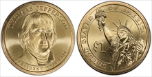 2007-D $1 Thomas Jefferson Position B - First Day of Issue MS66