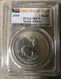 2018 1 Rand Krugerrand Silver First Day of Issue MS70